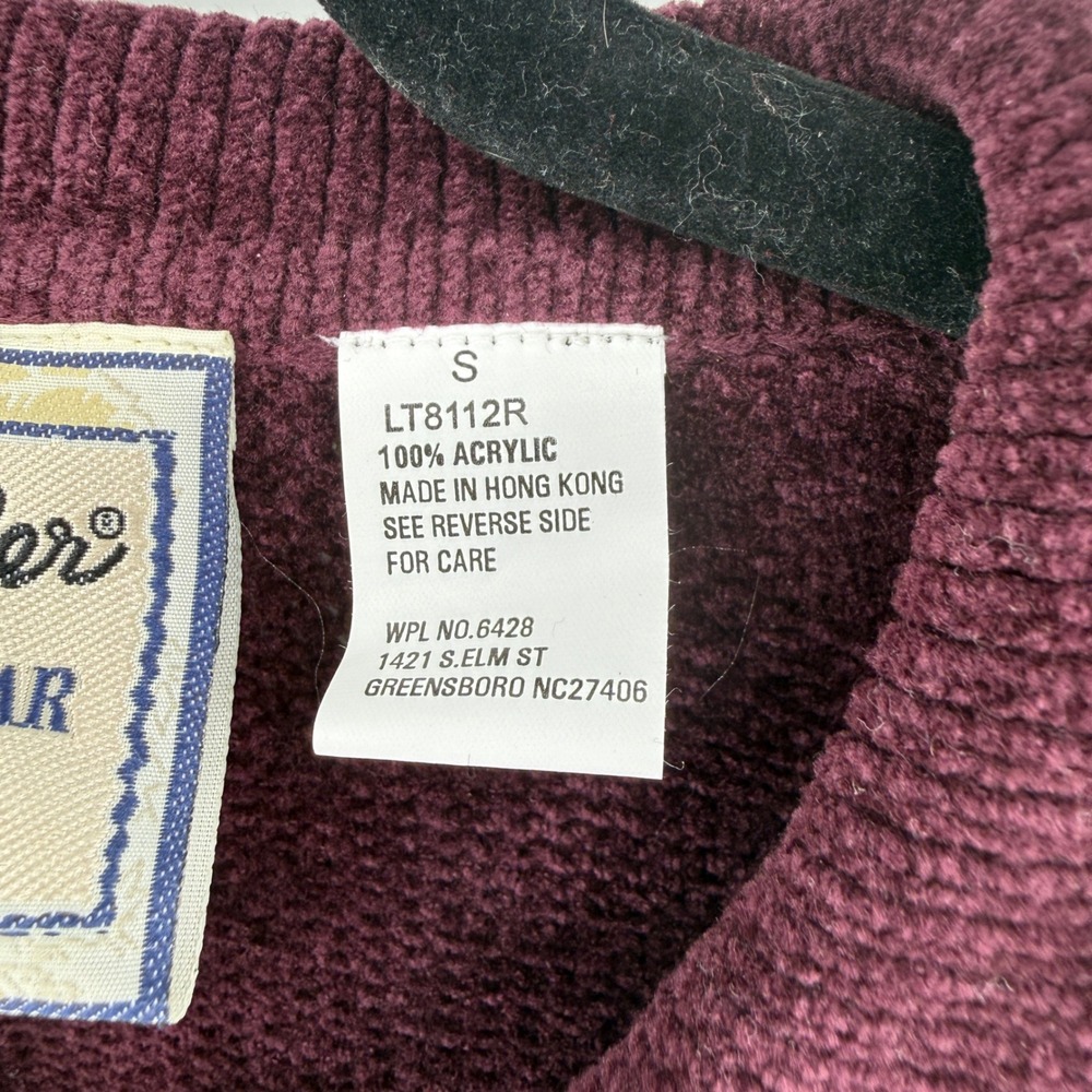 Wrangler Western Wear Womens Small Burgundy Chenille Aztec Cardigan NEW - Picture 4 of 7